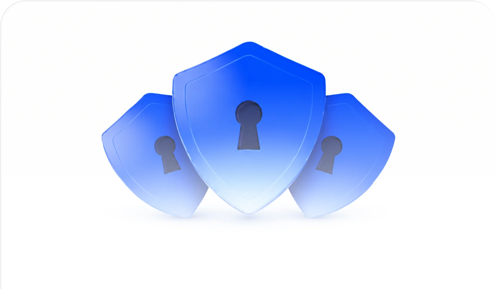 Overlapping shields with padlocks, representing trust and credibility.