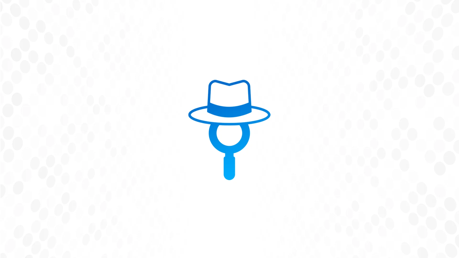 White hat SEO concept represented by a blue magnifying glass with a hat icon